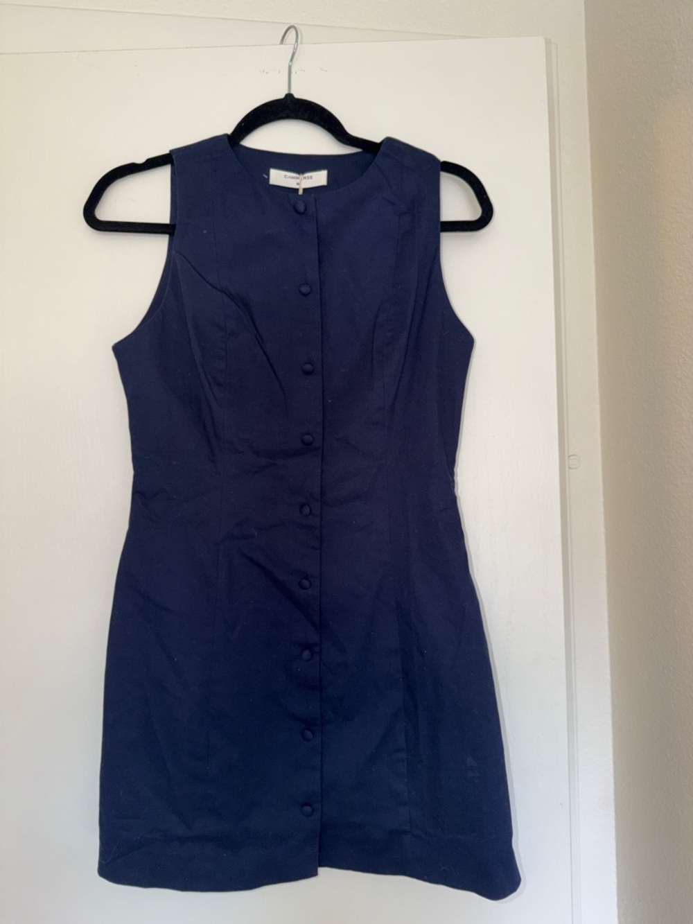 Commense Button-Front Mini Dress – Navy Blue – Size M